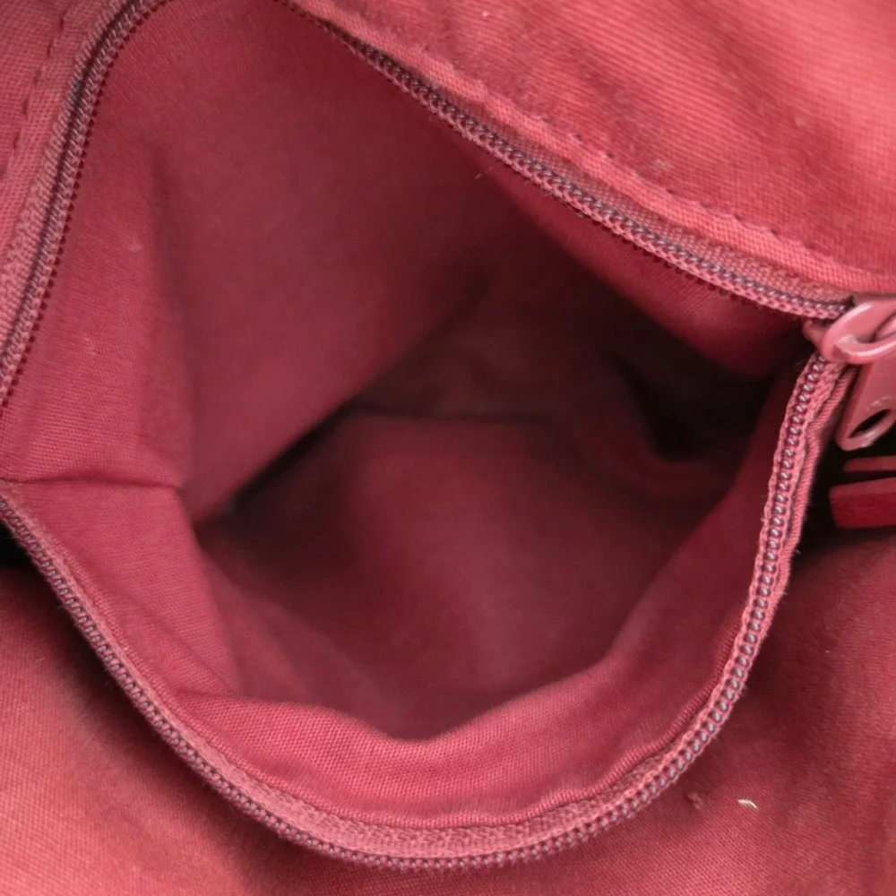 Vintage Fossil Crossbody Bag Red Pebbled Leather Boho Drawstring Small Womens OS